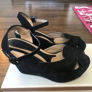MARNI Black Velvet Platform Wedge